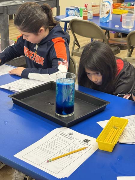 students working on a science project