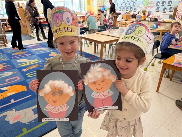 students dressed as older people