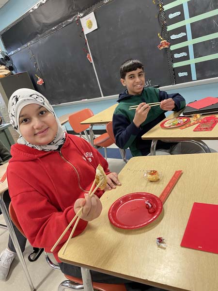 Students eating