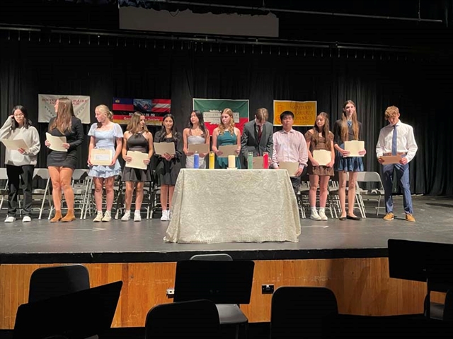 World Language Honor Society induction ceremony