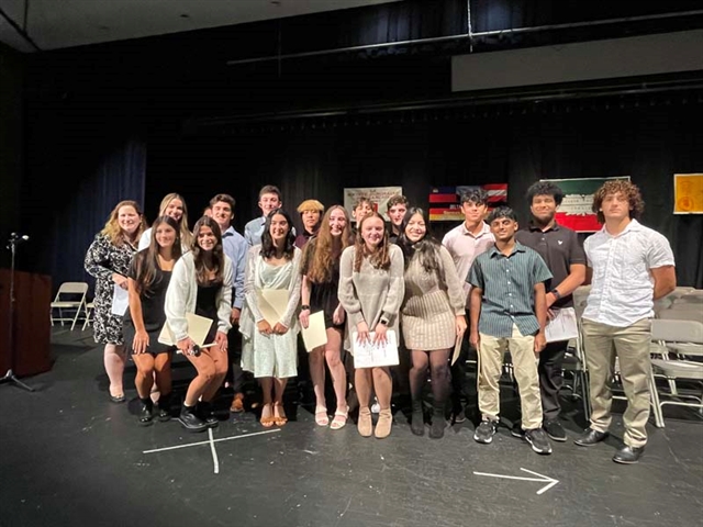 World Language Honor Society induction ceremony