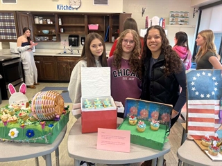 students with cupcakes