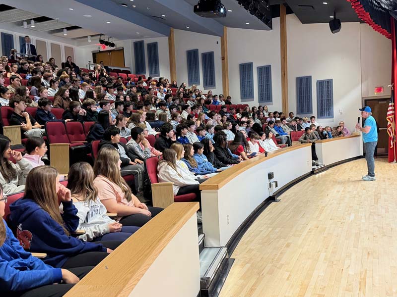 David Flood speaking to students