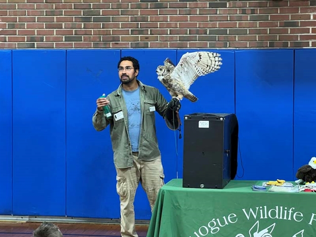 Educator with bird teaching