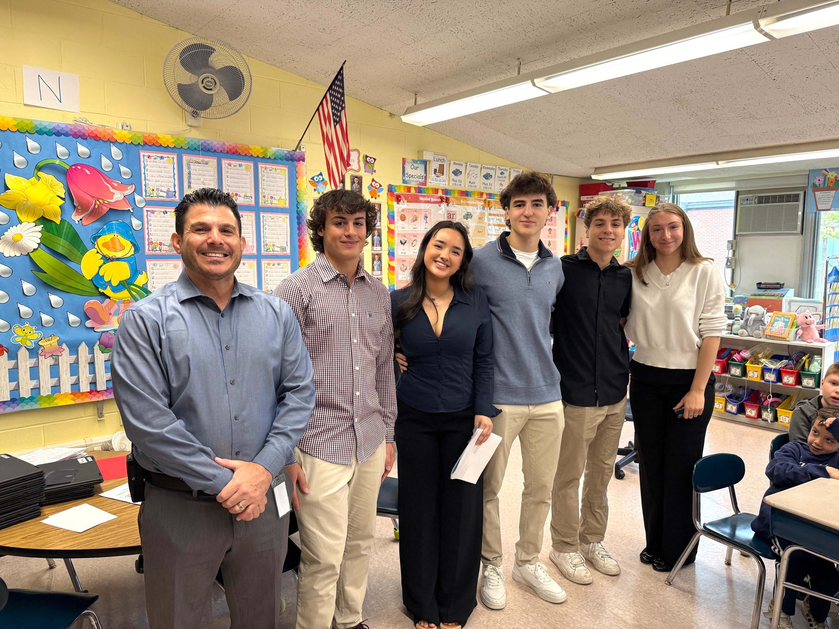 Principal Ierano and students