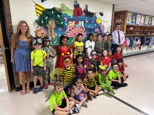 Principal Ierano and students