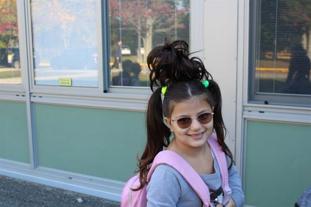 Student on crazy hair day