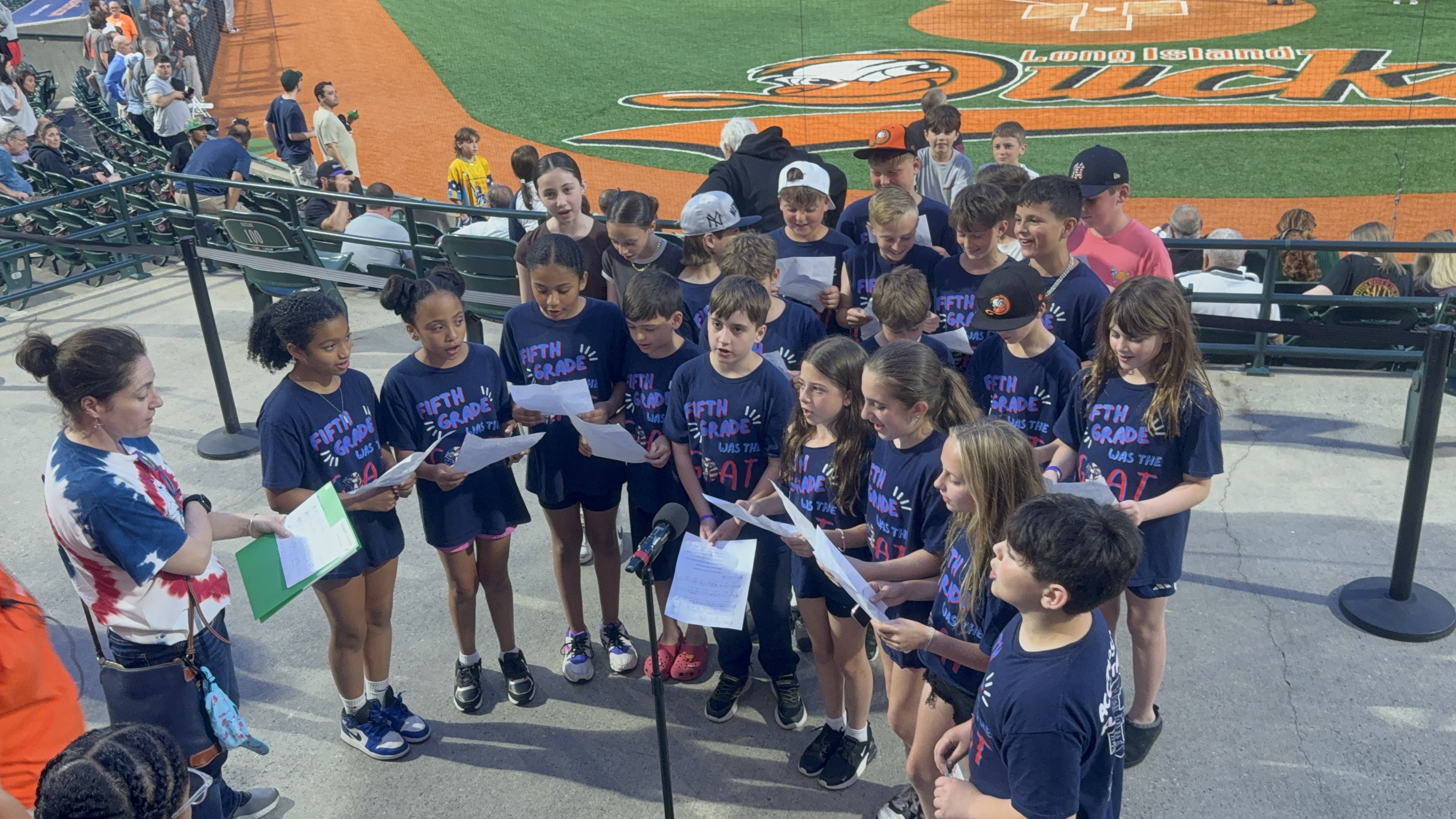 students singing