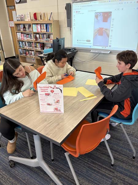 students working on project