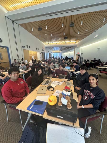 Students participating in event