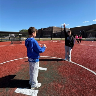 students outside
