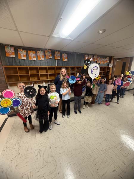 Children walking through halls