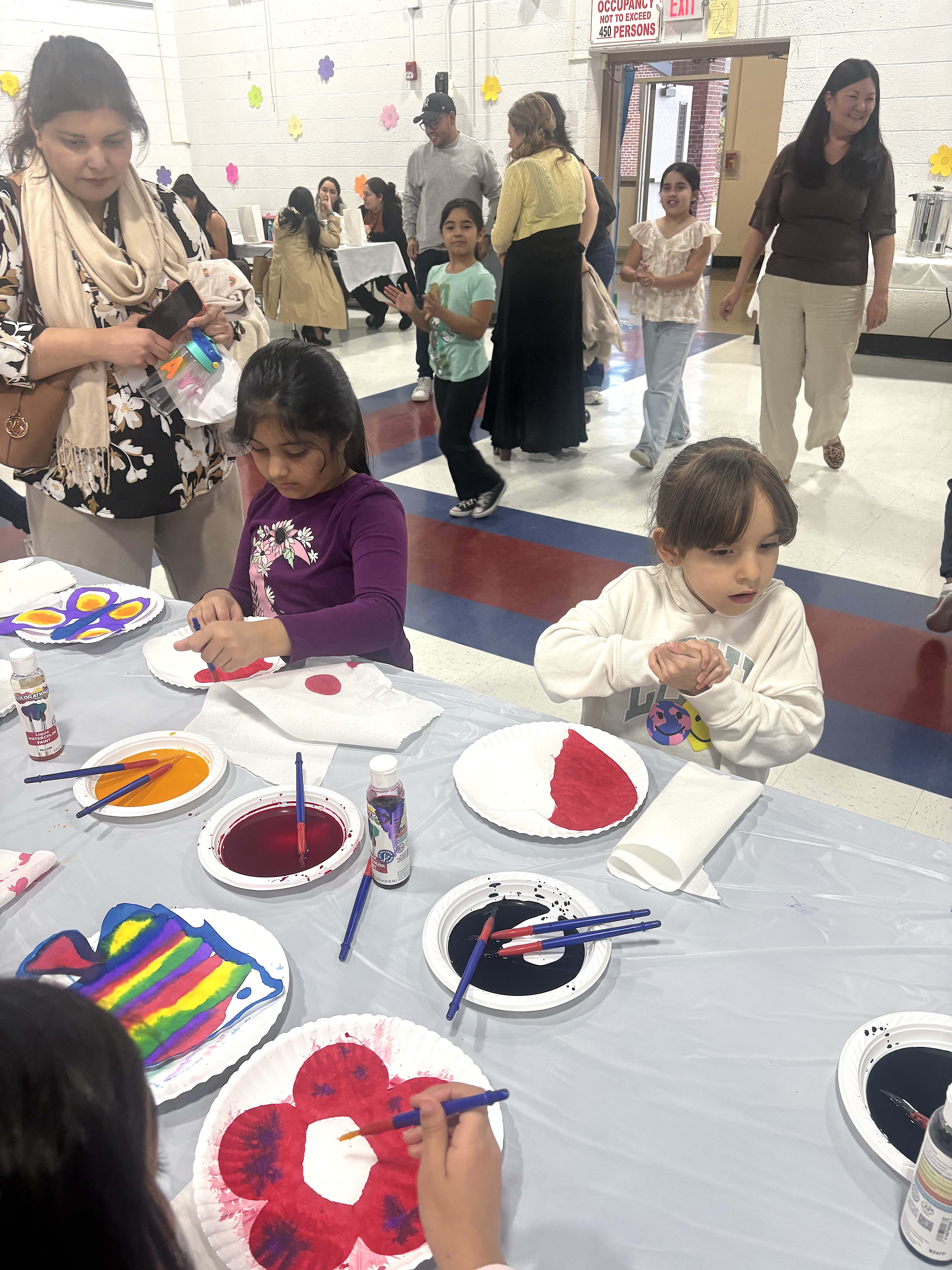 students doing crafts