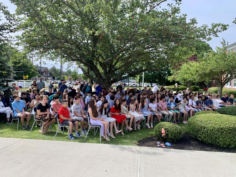 students sitting down