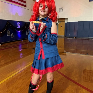 students dressed in halloween costumes