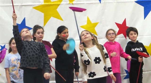 Students performing in circus