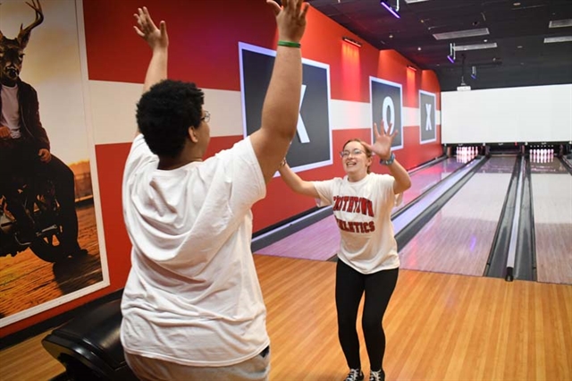 bowlers cheering