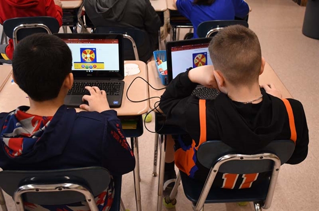 students studying math