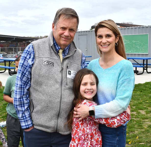 Grandfather, mom and student picture