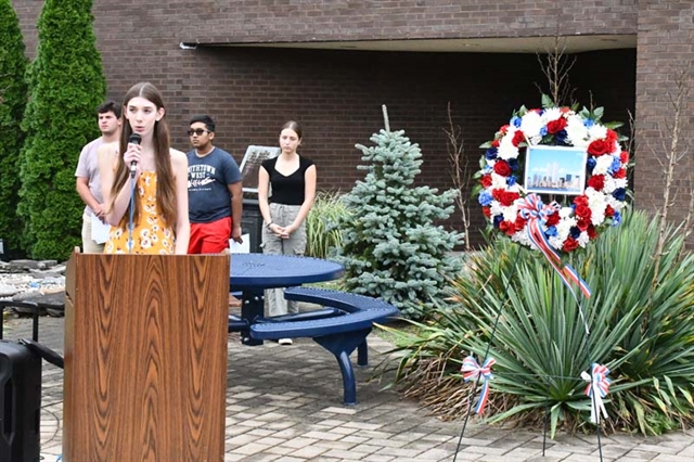 HSW student speaking at ceremony