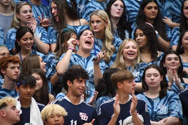 Students cheering