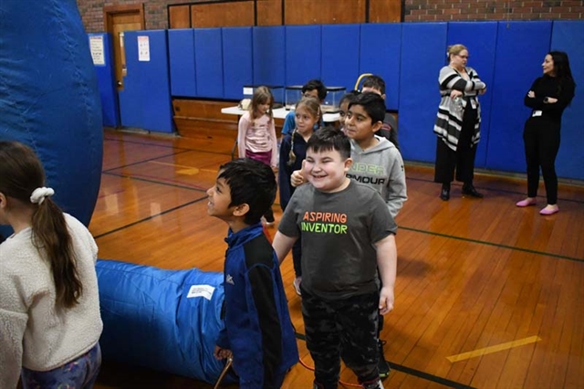 students walking