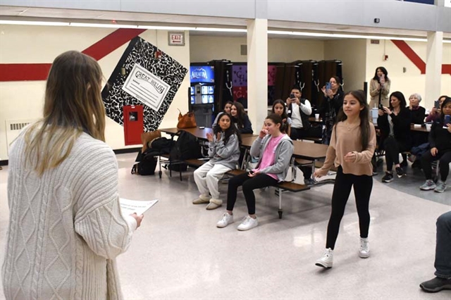 Student accepting an award