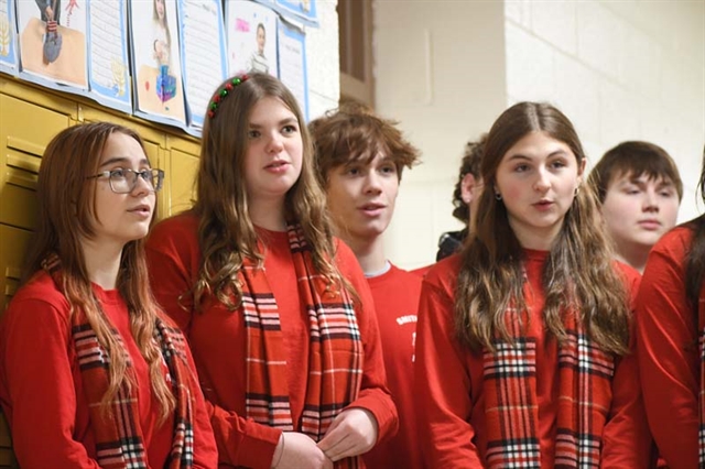 Students singing