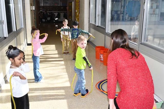 students doing exercises