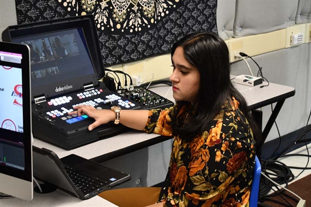 journalism students putting on a broadcast