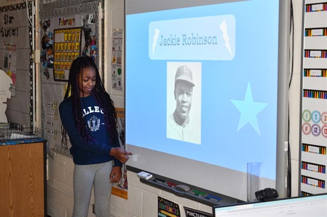 student with her Black History Month project