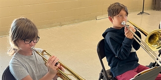students playing trumpet