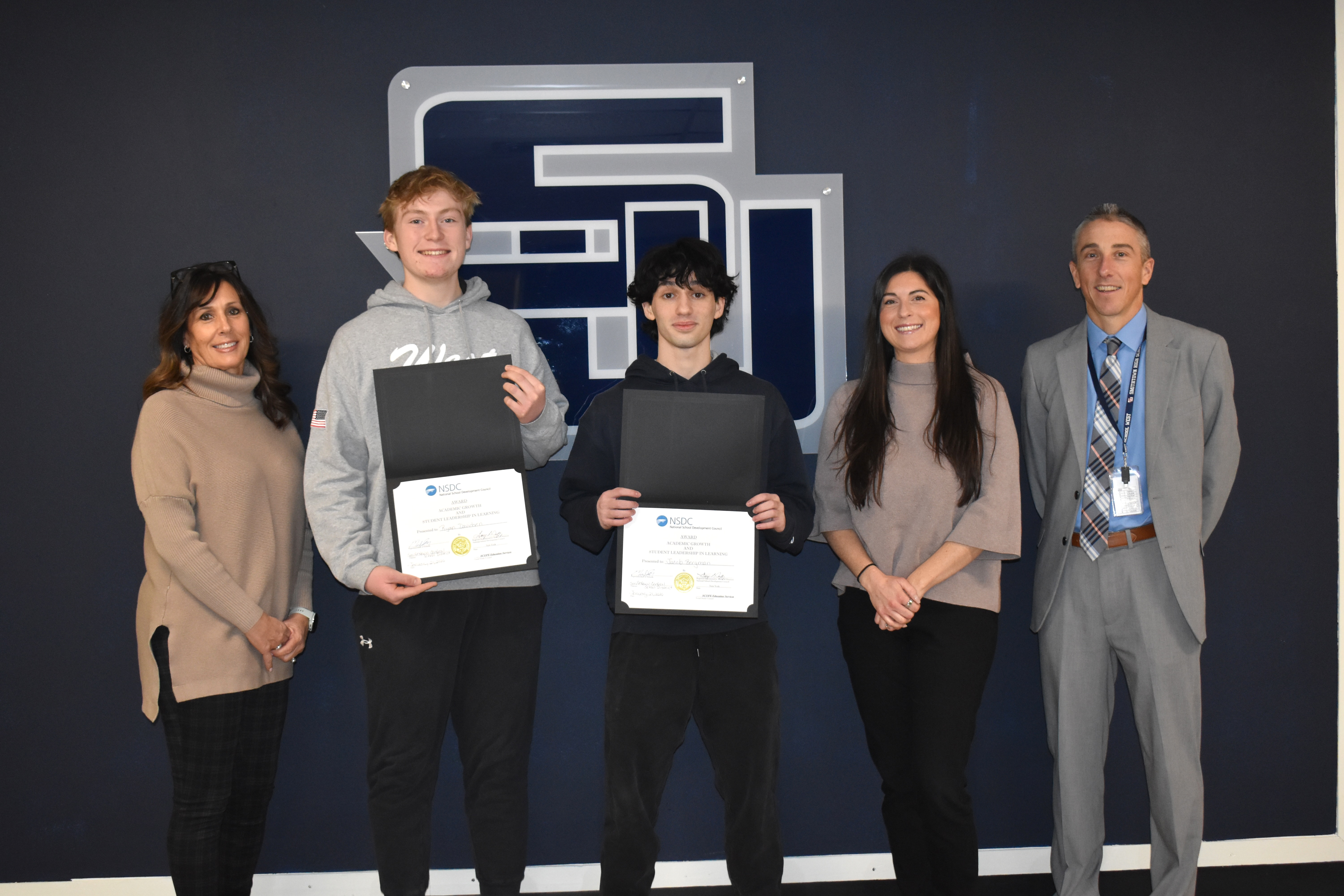 Principal Holl, students and guidance counselors