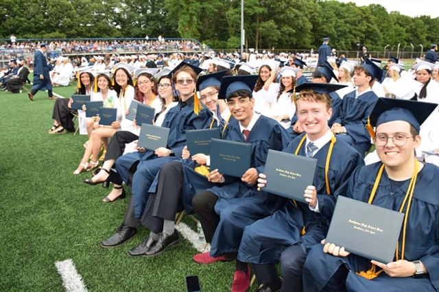 row of students smiling