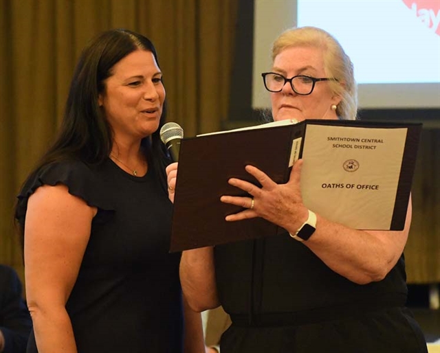 Stacy Ann Murphy being sworn in