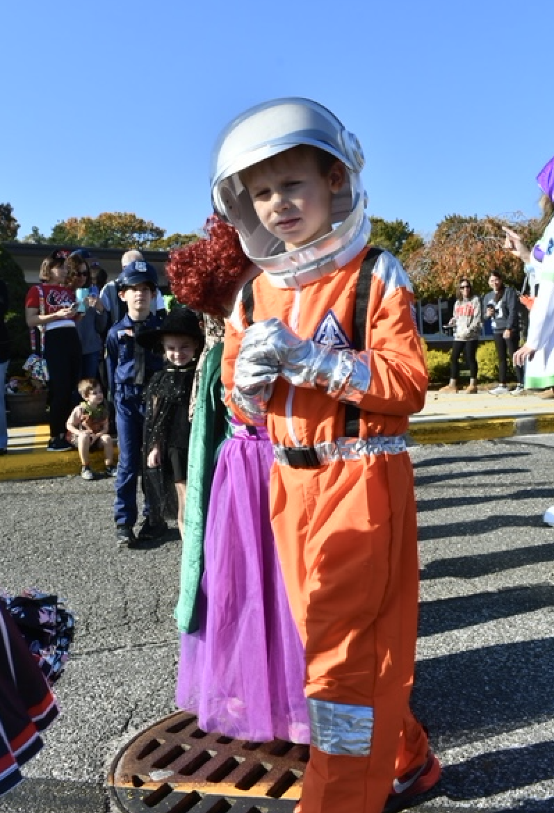 student in halloween costume
