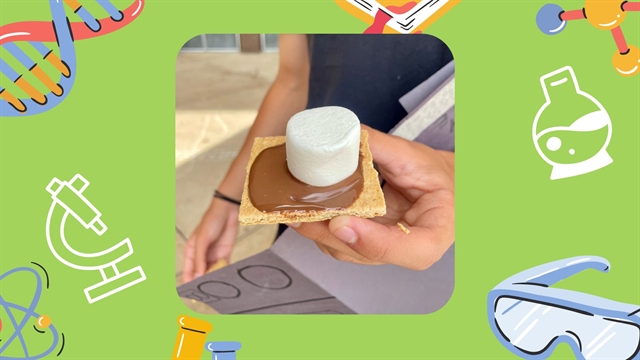 smore on a hand