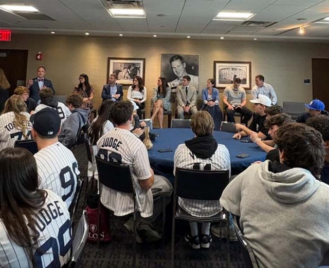Students at Yankee Stadium