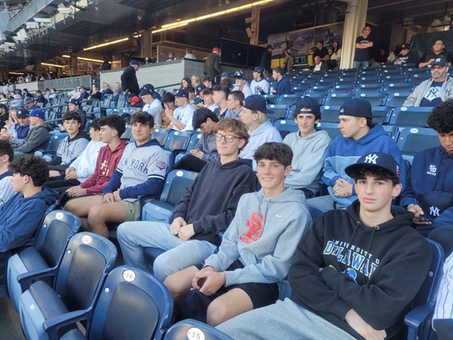Students at Yankee Stadium