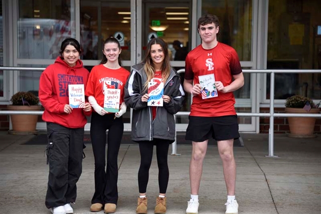 Students outside Veterans home