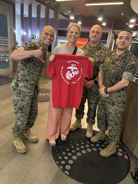 Ashley with marines