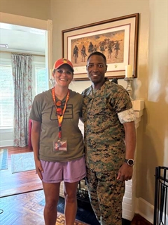 Ashley with marines