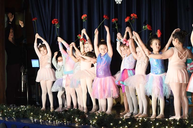 Students on stage for The Nutcracker