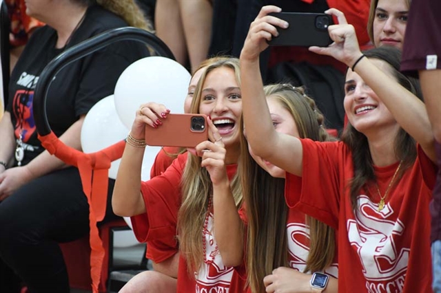 students taking a picture