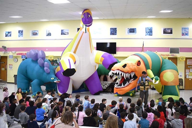 inflatable dinosaurs at show
