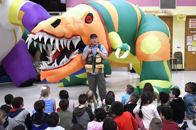 inflatable dinosaur at show