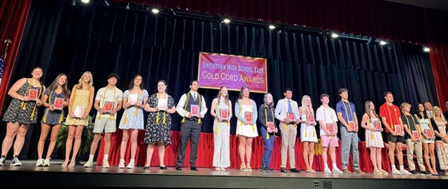 students on stage