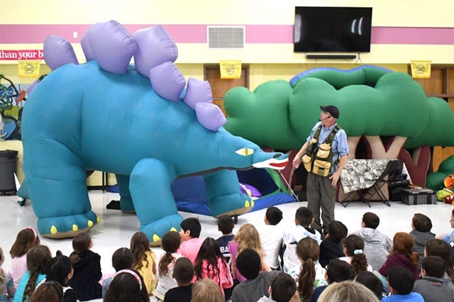 inflatable dinosaur at show