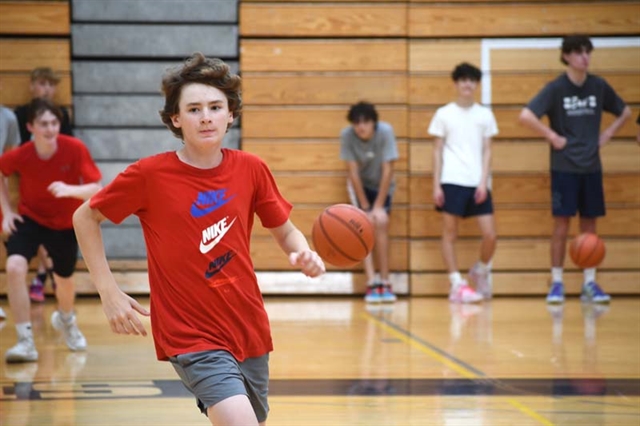 boys playing basketball