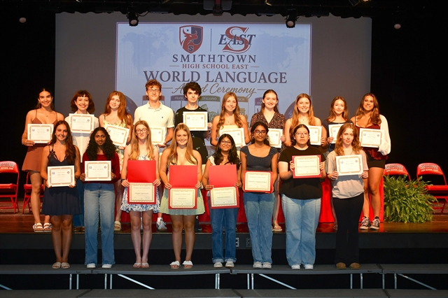 group of students on stage